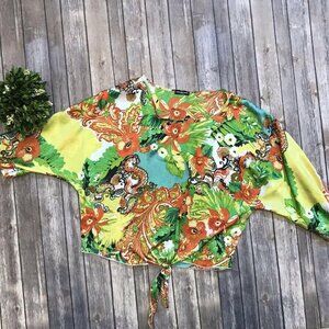 XL Cha Cha Vente Floral Dolman Sleeve Top 397